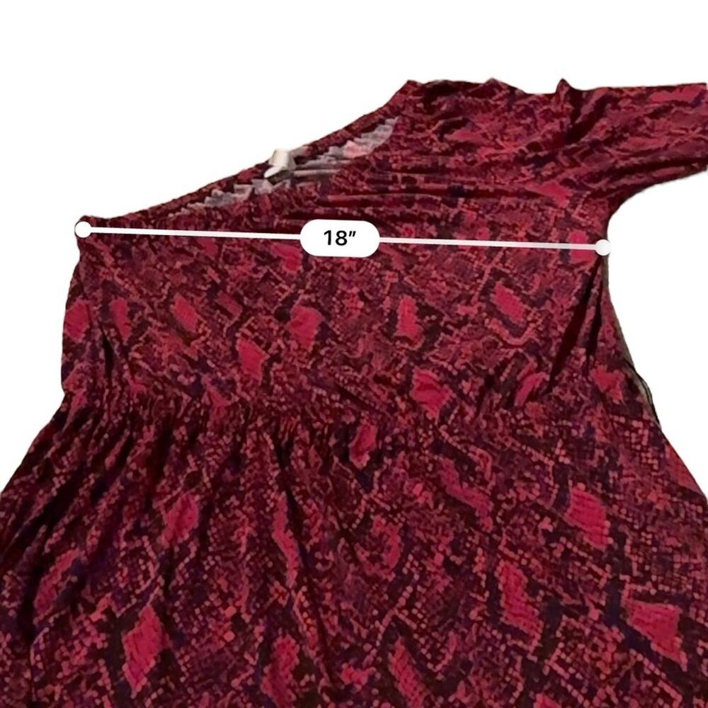 Michael Kors Red Snake‎ Python One Shoulder Long … - image 8